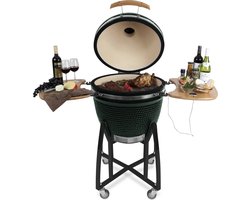 Patton Kamado Houtskool Barbecue - 18" - Grilloppervlak Ø 39 cm - Met Bluetooth Thermometer - Groen