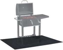 Relaxdays barbecue vloermat - antislip - mag in de wasmachine - 120 x 80 x 8 cm - antraciet