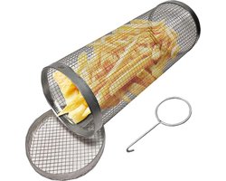 Roestvrijstalen BBQ grillmand voor vis en groenten - Anti-aanbak grillrooster voor outdoor koken (30 cm) Barbecue