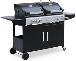 sweeek - 2-in-1 gas/houtskool bbq marsac, 3 branders