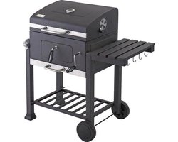 Tepro Toronto Click barbecue bbq houtskool - grilloppervlak (LxB) 56 x 42 cm - met Thermometer in de Deksel - RVS - Houtskoolbarbecue