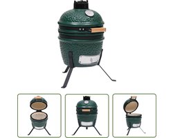 The Living Store Kamado BBQ - Mini - 26.5cm - Groen - Keramisch