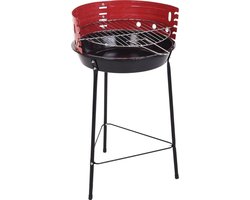 Vargan Houtskoolbarbecue Ø33 cm - Halfopen - Zwart/Rood