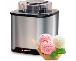 alpina IJsmachine - IJsmaker 2L - Roomijs, Frozen Yoghurt, Sorbet, etc. - RVS - Zilver