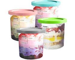 Deluxe Kuipen Containers voor Ninja CREAMi IJsmachine NC501uk - Set van 4 Met Deksel