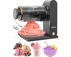 Elektrische oplaadbare ijsmachine - sneeuwkegelmaker voor bevroren dessert - zachte smoothies en slushie (donkergrijs) Slush puppy machine