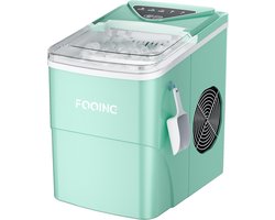 IJsblokjesmachine, ijsblokjesmachine met zelfreinigende functie, 15 kg 24 uur, 9 ijsblokjes in slechts 6 minuten. Geluidsarme werking, Ice Cube Maker, ijsblokjesmachine voor gebruik in huishoudens, groen