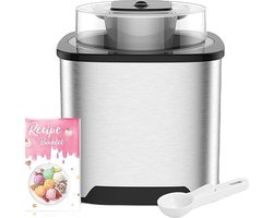 Ijsmachine - 12w - 220v - 2L - ijs - yoghurt - transparant deksel - eenvoudige reiniging - roestvrij staal -