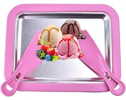 IJsplateau om ijs te maken - Roll Ice Cream Maker - zelfgemaakte rolroom - bevroren yoghurt en gelato - roze