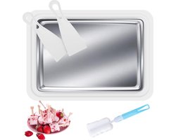 IJsroller maker pan - ijsrolplaat met spatels - ijsplaat voor ijsrollen - rol ijsmaker - sorbet frozen yogurt - gelato