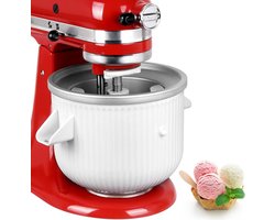 LETOMS IJsmaker opzetstuk voor Kitchenaid mixer - 2 kwart bevroren ijskom - staande mixer 45/5/6/7QT - Sorbet Gelato Maker - zelfgemaakt ijs dessert - yoghurt