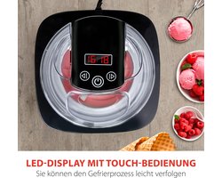 Luxe Ice Cream Maker - Roomijs, Frozen Yoghurt, Sorbet, etc - 2L - Zelfuitschakeling - RVS - Zilver - Duurzame Ijsmachine