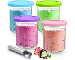 Ninja Creami containers 680 ml voor NC501 NC500EU-serie - 11-in-1 ijsmachine - BPA-vrij & vaatwasmachinebestendig - accessoires 4 stuks