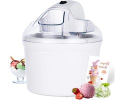 Professionele ijsmachine - Testwinnaar - Softijsmachine voor thuis - Yoghurtmaker en ijsmaker - Ijscrème wit - 15 l - Incl. recept (herbruikbaar)