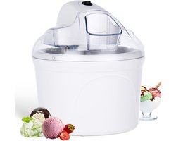 Professionele ijsmachine - Testwinnaar - Softijsmachine voor thuis - Yoghurtmaker en ijsmaker voor ijs - Gelato en sorbet - 1,5l ijscrème - Wit - incl. recept - Herbruikbaar