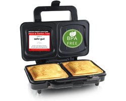 Sandwichtoaster Geschikt Voor Alle Toastmaten - BPA-Vrij - Grote Schelpvorm - Gemakkelijk Te Reinigen - Kaas Loopt Niet Uit - Prijs/Prestatiewinnaar Huis & Tuin Test 03/2019 - 900 Watt