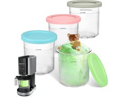 Set van 4 Creami containers voor Ninja NC299AMZ NC300s-serie - romig ijsglas BPA-vrij