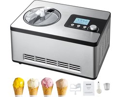 IJsmachine - IJsmaker - Zelfvriezend - Frozen Yoghurt Machine - 3 Standen - 180 W Compressor - 2 Liter