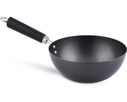 20cm Mini-Wok Excellentie Koolstofstaal Niet Plakken - Geschikt Voor Inductiekookplaten en Metalen Keukengerei - Vaatwasmachinebestendig - 2 Jaar Garantie