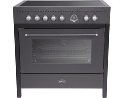 Boretti CRI915MAT Inductiefornuis 90cm, 5 zones + Flex, Enkele oven 89L, AN