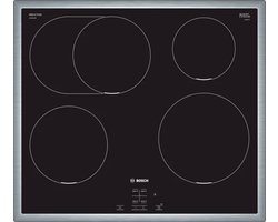 Bosch Serie 4 NIF645CB5E kookplaat Zwart, Roestvrijstaal Ingebouwd 58 cm Inductiekookplaat zones 4 zone(s)