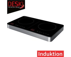 Deski - Dubbele Inductiekookplaat - met Touch Display - 2 x 22 cm kookplaat