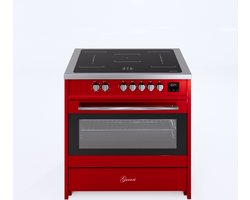 GURARI inductiekookplaat met elektrische oven E 913 R Inductiekookplaat 90 cm, Range Coocker met 5 inductiezones (2 Flex Zone) allemaal met booster