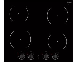 Helvetia Inductie inbouw kookplaat met knopbediening - 4 kookvelden - HTR4MI60V2