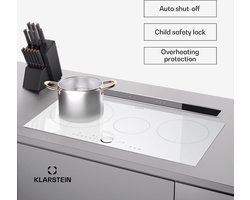 Klarstein Inductiekookplaat 3 Platen - Inbouw Inductiekookplaat Met 3 Kookplaten - 7000 Watt Inductiekookplaat - Inductiekookplaat Met Aanraakscherm & Timer - Efficiënte Elektrische Inductiekookplaat - Wit