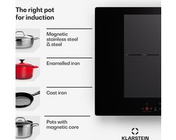 Klarstein Inductiekookplaat 4 Platen - Inbouw Inductiekookplaat Met 4 Kookplaten - 7000 Watt Inductiekookplaat - Inductiekookplaat Met Tiptoetsbediening & Timer - Efficiënte Elektrische Inductiekookplaat - Zwart