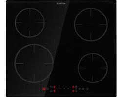 Klarstein Virtuosa Ecoadapt - Inductiekookplaat - 4 Zones - 7200W - 9 Afzonderlijke Standen - 16, 18 en 21 cm - Gemakkelijke Bediening - Sensorpaneel - Kinderslot - Onderhoudsvriendelijk - Elegante Stijl - Digitaal Display - Keramisch Glas - Zwart