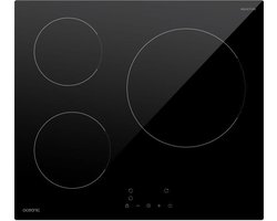 OCEANIC inductiekookplaat - 3 branders - L60 x D52 cm - Zwart - OCEATI3Z7B