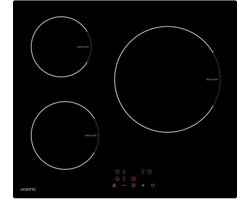 OCEANIC OCEATI3Z7 - Inductiekookplaat - 3 zones - 5500 W - L 60 x D 52 cm - Glascoating - Zwart