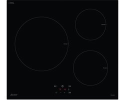 SAUTER SI934B - Inductiekookplaat - 3 branders - 8300W - L60 cm - Zwart