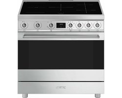 Smeg Symphony C9IMX2, Vrijstaand fornuis, Roestvrijstaal, Draaiknop, Roestvrijstaal, Roestvrijstaal, Staal