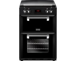 Stoves RICHMOND 600 Ei Zwart met 2 ovens (conventioneel en hetelucht) en 4 inductie kookzones.