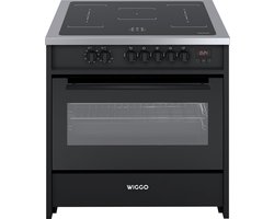 Wiggo WIO-E921A(BX) - Freestanding - Induction - Elektrische Oven - 90cm - 8 Function - 121 Liter - 3000 W - Zwart Inox