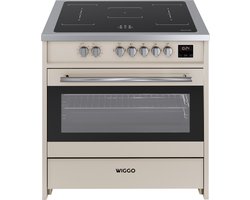 Wiggo WIO-E921A(CX) - Vrijstaande - Inductie - Elektrische Oven - 90cm - 8 Function - 121 Liter - 3000 W - Creme