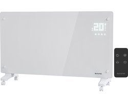 Auronic Elektrische Kachel – Convectorkachel met Thermostaat en Afstandsbediening - Glazen Paneelverwarming - 2500W Heater - Wit