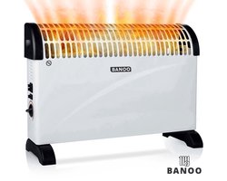 BANOO - Elektrische Turbo Kachel - Convectorkachel - 750|1250|2000 Watt - Timerfunctie - Verwarming - Elektrische verwarming voor 25m² - Turbofunctie - Kachel - Kachel Elektrisch - Wit