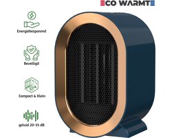 Eco Warmte - Premium Elektrische Kachel - 1200w/800w - elektrische verwarming - Kamer verwarming - Ventilatorkachel - Keramische Kachel - Mini Heater - Blauw