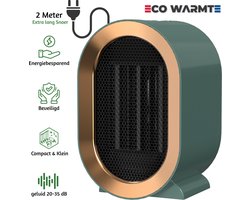 Eco Warmte - Premium Elektrische Kachel - 1200w/800w - elektrische verwarming - Kamer verwarming - Ventilatorkachel - Keramische Kachel - Mini Heater - Groen