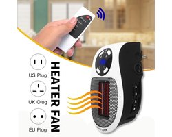 Ecom Stopcontact Verwarming 500W - Premium - Afstandsbediening - Wonder Heater - Plug In - Mini Kachel - Mini Heater - Keramische Kachel