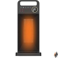 eHeater - Elektrische Verwarmer - Elektrische Kachel - Elektrische Infrarood Verwarmer - Terras Verwarmer - 800/1400/2000 Watt - Elektrische Verwarmer Met Afstandsbediening en Timerfunctie - Draagbare Verwarmer - Energiebesparende Verwarming - Zwart