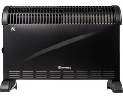 Errotec Elektrische Kachel - Convector Kachel - Convector Heater - Kachel Zwart - Geschikt voor ruimte tot 22 m² - 750/1250/2000 watt - Verstelbare thermostaat - Bescherming tegen oververhitting - Reinigbare kachel - In Nederland NEN3140 gekeurd