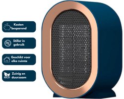 Mini Heater Blauw - Kleine Kachel 800W/1200W - Draagbare en Energiezuinige Verwarming voor Binnen – Snel Opwarmende Ventilatorkachel met Stopcontact