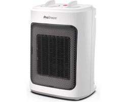 Pro Breeze 2000 W Mini Keramische Ventilatorkachel - 3 Warmtestanden, Ventilatorstand, Ingebouwde Bescherming tegen Oververhitting en Kanteling, Elektrische Verwarming - Wit