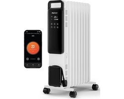 Pro Breeze OmniWarm - Elektrische Kachel met Smart App 2500W - Verplaatsbaar en Krachtige Wi-Fi Olieradiator - Ingebouwde 24-uurs Timer, 3 Modi, Verstelbare Thermostaat en Veiligheidsuitschakeling - Wit