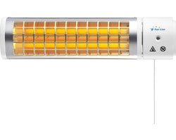 Pur Line | Elektrische kachel | Halogeen verwarming 600/1200W | Badkamer verwarming | Wit | Laag verbruik | Straalkachel | Ultrastille technologie | Beschermd tegen spatten