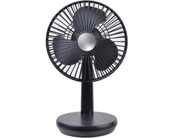 Silvergear Bureau Ventilator Draadloos - Kleine Stille Mini USB Fan - Hand ventilatoren - Zwart